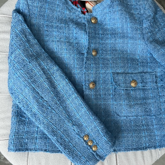 Zara Tweed Blazer/Jacket blue - Picture 5 of 10